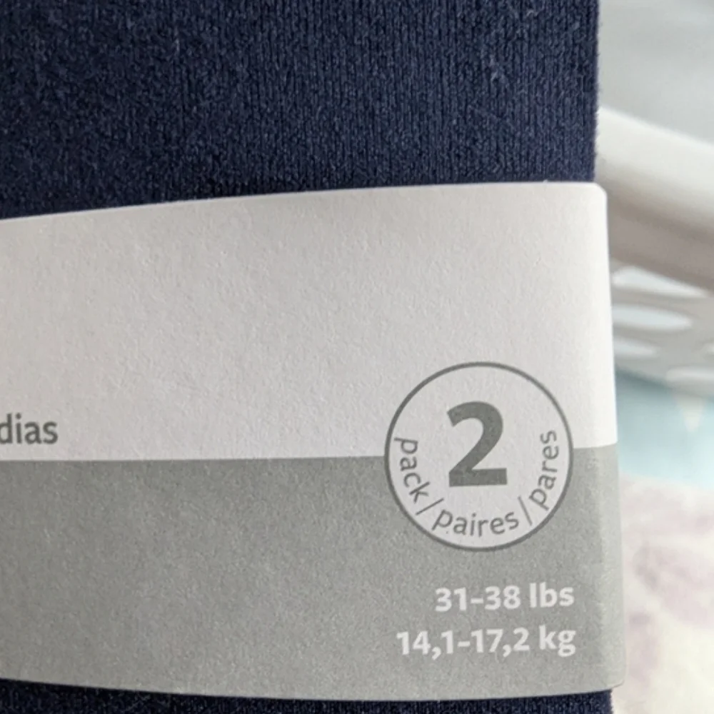 Carters 1 Navy 1 White Tights 2-Pack NWT